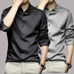 Camisa de manga larga para hombre, vestido de negocios resistente a las arrugas, sin hierro, traje informal profesional de alta gama, camisa blanca, S-5XL
