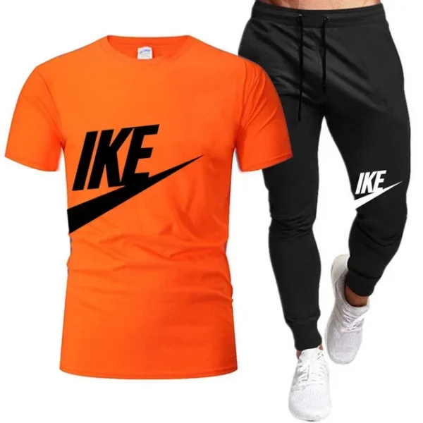 Conjuntos de verano para hombre, chándal coreano a la moda, camisetas de manga corta + pantalones cortos deportivos, traje informal para hombre, conjuntos para correr para hombre - Imagen 21