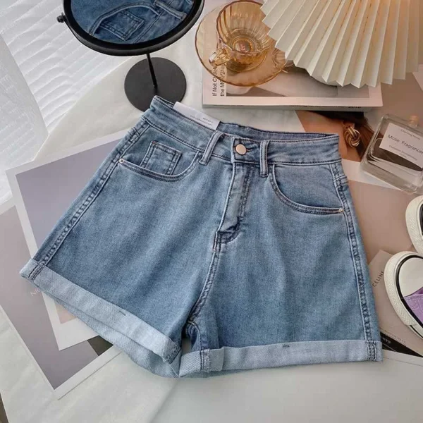 Pantalones vaqueros de cintura alta de talla grande para mujer, pantalón informal, versátil, a la moda, línea A, Material de algodón, estilo cilindro recto - Imagen 2