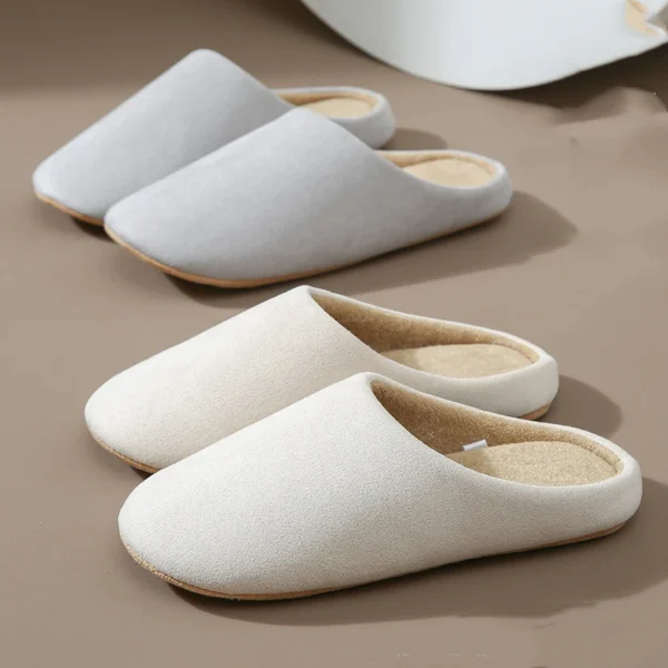 Zapatillas de piel de invierno para mujer, nuevas Zapatillas de casa de felpa cortas y suaves, zapatos planos de algodón silenciosos antideslizantes para interiores, chanclas peludas cálidas