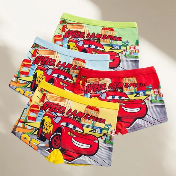 Lightning McQueen, Boxer para niños, Boxers para bebés, 4 paquetes de transpirables y antibacterianos - Imagen 3