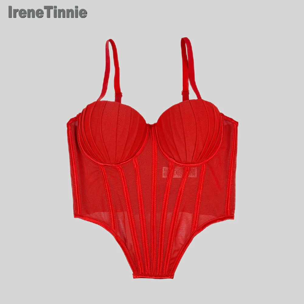 Corsé transparente de malla para mujer, vendaje de espina de pescado en la cintura, corsé tipo corpiño, Tops sexys, moda, nuevo, 2025 - Imagen 3