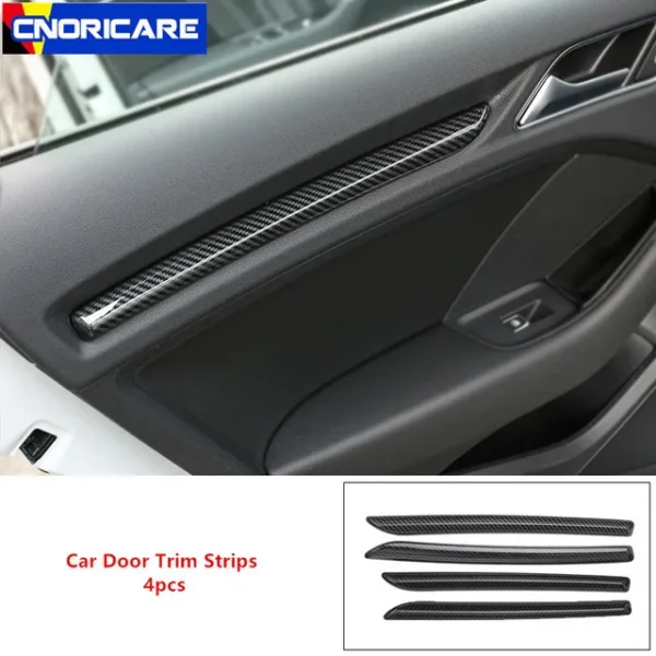 Consola central tablero pegatinas tiras fibra de carbono decoración de puerta de coche cubierta embellecedora accesorios de Interior de coche Para Audi A3 8V S3 - Imagen 15