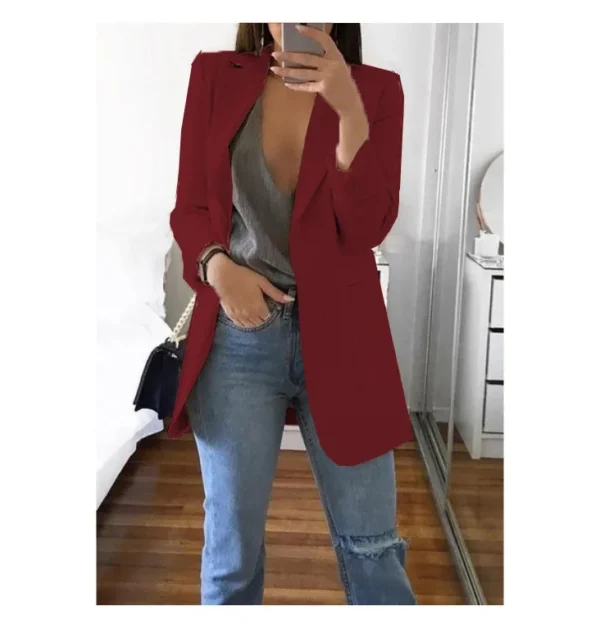 Traje informal de moda europea y americana, cárdigan ajustado con cuello tipo Polo, abrigo de mujer con temperamento, primavera y otoño 2024 - Imagen 14