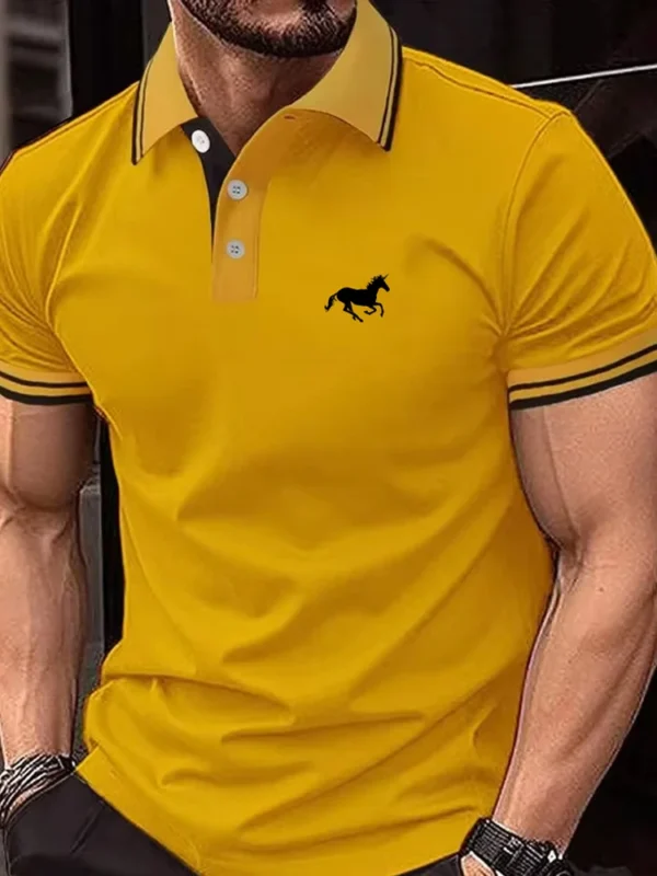 Camiseta para hombre, Polo clásico de manga corta, camiseta informal de verano con solapa de botón, Polo informal de S-3XL súper grande - Imagen 5