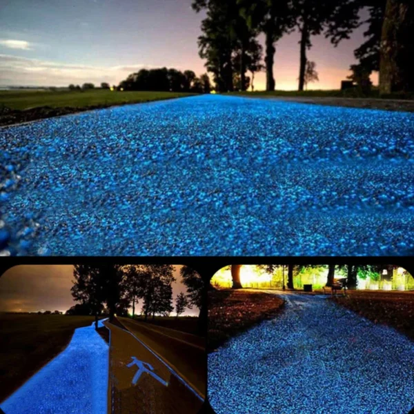 Arena luminosa que brilla en la oscuridad guijarros piedra hogar jardín patio camino al aire libre decoración de césped pecera decoración de acuario 1000-3000 Uds - Imagen 2