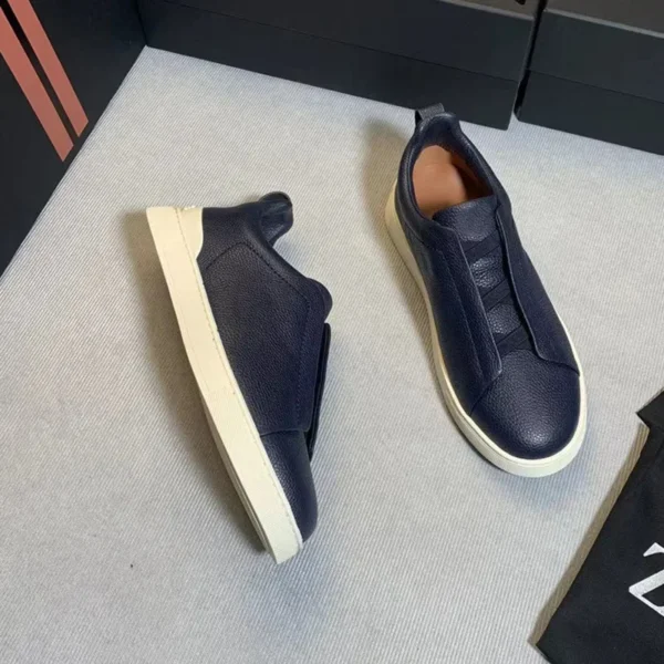 Zapatos para hombre de la fábrica, capa superior de cuero de vaca, zapatos informales transpirables de verano, tablero de piel de ciervo de lujo, versátil - Imagen 9