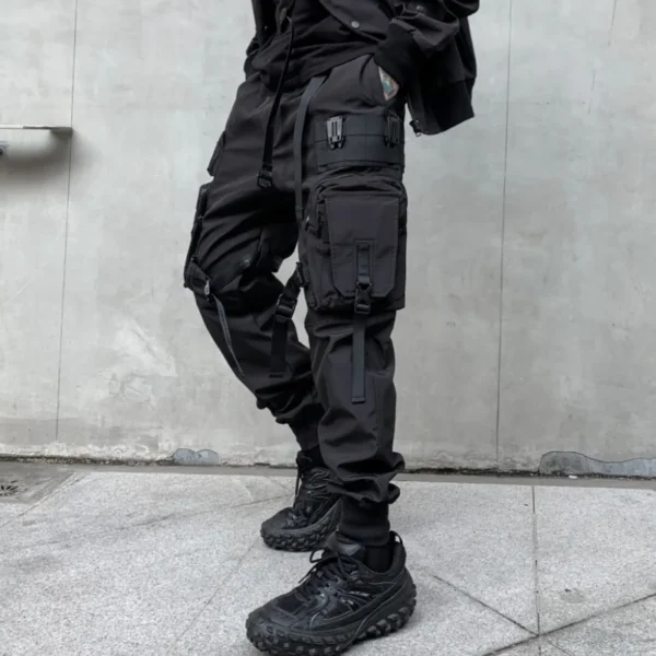 Ropa técnica táctica con cintas multibolsillos para hombre, pantalones Cargo Harajuku Punk Hip Hop, pantalones para correr, ropa de calle informal - Imagen 2