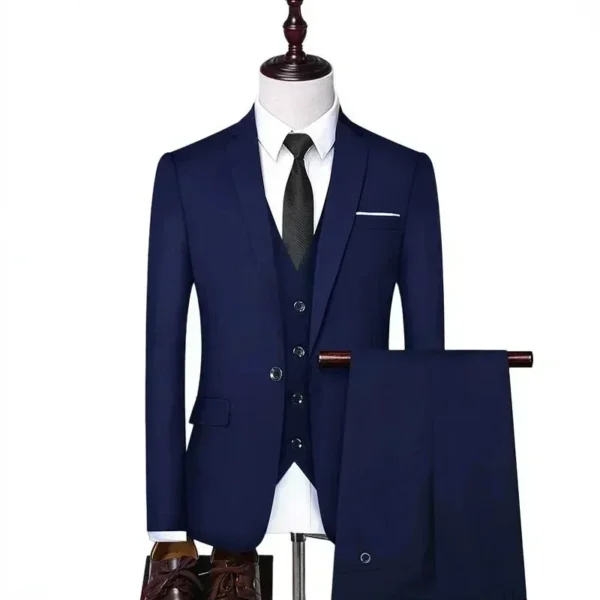 Trajes de boda para hombre, conjunto de 3 piezas, 2 trajes, chaquetas elegantes de alta calidad, chaleco, pantalones, Blazers, ropa Formal clásica de lujo 2024 - Imagen 2