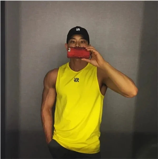 Camiseta sin mangas para gimnasio y fitness para hombre, camiseta sin mangas para Fitness, chaleco deportivo transpirable de malla para hombre, camiseta interior para gimnasio, chaleco para correr para hombre - Imagen 12
