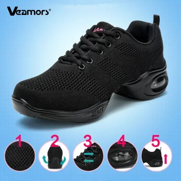 Zapatos de baile de Jazz para mujer, zapatillas de baile, zapatos de baile ligeros y transpirables - Imagen 2