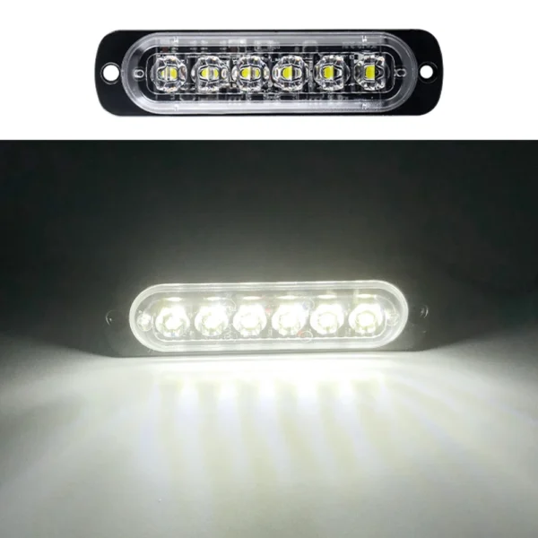 Luz de advertencia de 6LED, luces LED para remolque, luces indicadoras laterales para camión, barra de luz de mal funcionamiento para parrilla de coche, baliza para barcos de motocicleta SUV - Imagen 7