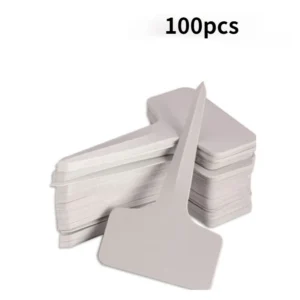 Etiquetas tipo T de plantas de PVC de plástico blanco, marcadores, etiquetas de jardín para vivero, bandeja de plántulas, decoración de macetas, 6x10cm 50/100 Uds