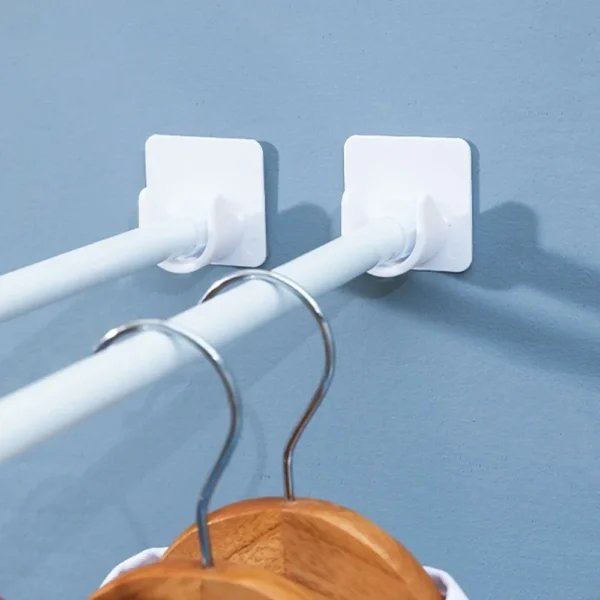Soporte de barra de cortina fuerte, ganchos autoadhesivos ajustables para cortina de pared, Clip fijo, gancho para colgar, accesorios de baño - Imagen 2
