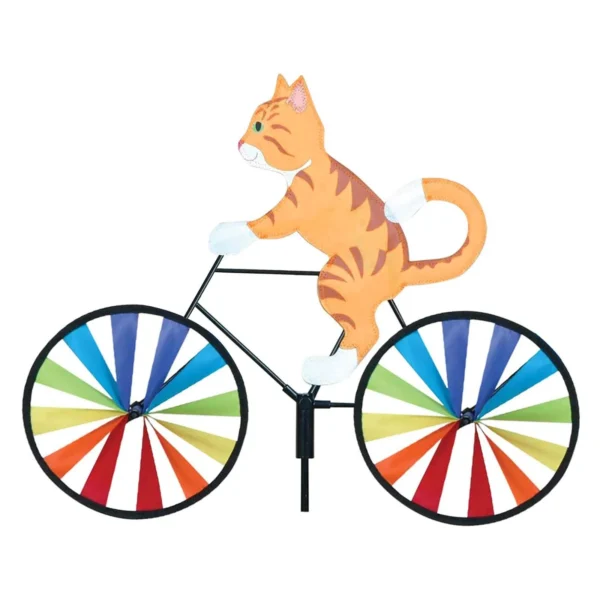 Molino de viento de modelado de dibujos animados tridimensional, Spinners de viento de bicicleta creativos, poste de pie, decoración de patio de jardín - Imagen 5