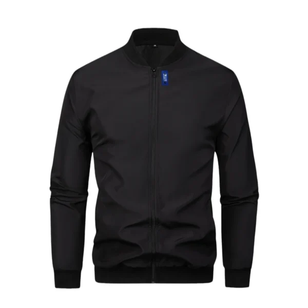 Chaqueta corta holgada de Color sólido con cuello de béisbol para hombres de negocios Casual abrigo fino tendencia - Imagen 8