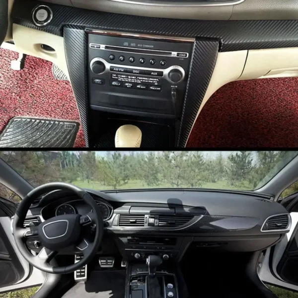 Fibra de carbono vinilo revestimiento para coche rollo de película pegatinas y calcomanías para coche accesorios de estilo para motocicleta automóviles 30cm x 127cm 3D - Imagen 5