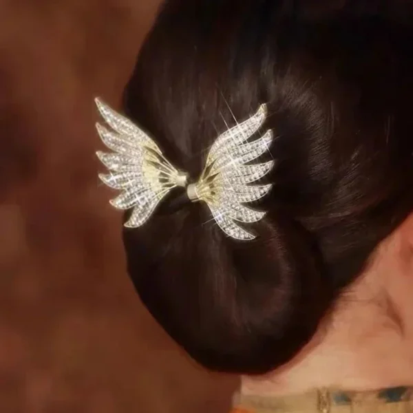 Rizador de alas de cristal para mujer, horquilla de temperamento exquisita, horquillas rizadoras, accesorios para el cabello - Imagen 4