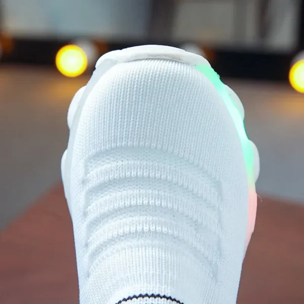 Zapatillas de deporte para niños, niñas y niños, calcetines luminosos Led de malla con letras, zapatillas deportivas para correr, zapatos infantiles con luz - Imagen 3