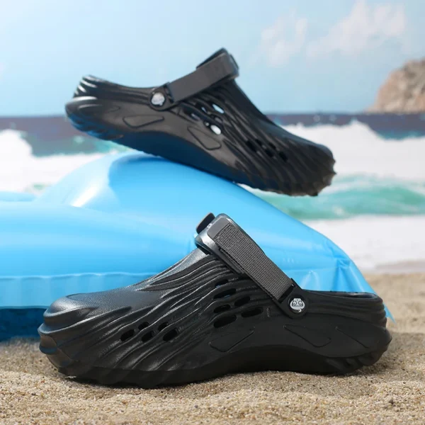 Sandalias tipo zuecos de lujo para hombre, zapatillas tipo zuecos para hombre, zapatos de jardín para hombre y mujer, zapatos deslizantes de ocio para hombre - Imagen 8