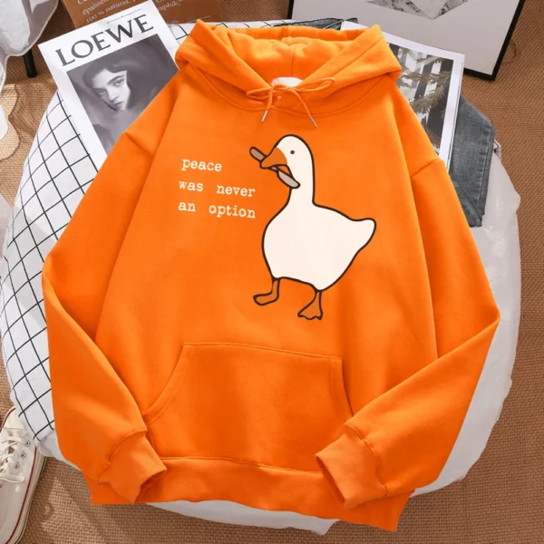Sudadera estampada hombres calle de gran tamaño otoño con capucha Hipster sudaderas con capucha suaves Hip Hop ropa deportiva cálida La paz nunca fue una opción - Imagen 4