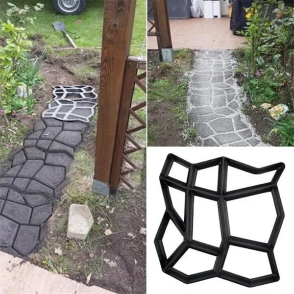 Molde reutilizable para pavimento de hormigón, herramienta para pavimento de piedra, ladrillo, cemento, camino de jardín, bricolaje - Imagen 2