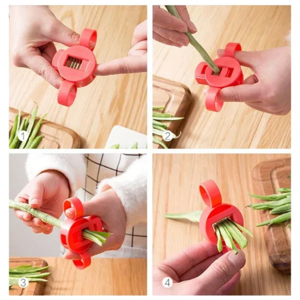 Dispositivo triturador de frijol Manual, cortador de cuerno de frijol verde, herramienta de corte de verduras multifuncional, accesorios de cocina - Imagen 4
