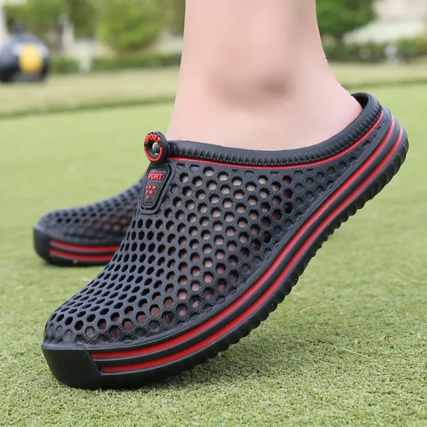 Zapatillas transpirables para hombre, sandalias con agujeros Baotou para exteriores, chanclas de playa, chanclas informales para hombre, sandalias con plataforma