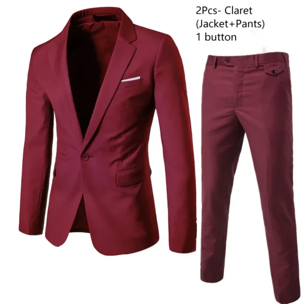 Trajes de hombre para boda, 3 piezas, conjunto elegante de 2 trajes, Blazers, chaquetas clásicas de negocios de lujo a la moda, chaleco, pantalones, ropa Formal 2024 - Imagen 7