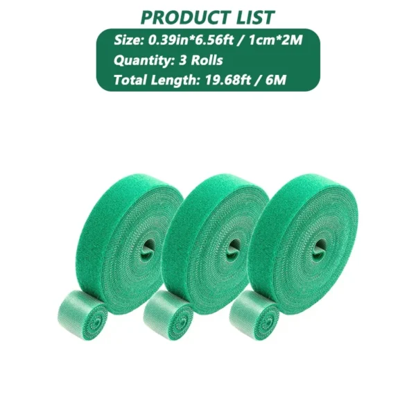 Cinta de jardín, brida para cables de nailon para plantas, flores, cultivo, escalada, soporte reutilizable para plantas, sujetador de gancho y bucle, accesorios de jardín - Imagen 13