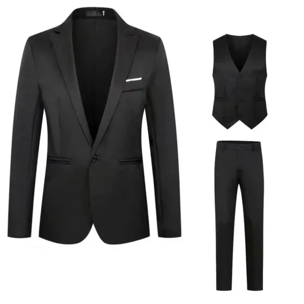 Trajes de hombre para boda, 3 piezas, conjunto elegante de 2 trajes, Blazers, chaquetas clásicas de negocios de lujo a la moda, chaleco, pantalones, ropa Formal 2024 - Imagen 17