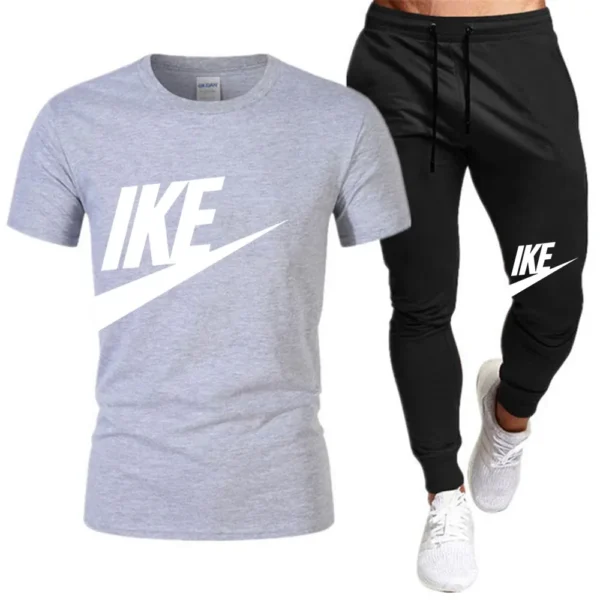 Conjuntos de verano para hombre, chándal coreano a la moda, camisetas de manga corta + pantalones cortos deportivos, traje informal para hombre, conjuntos para correr para hombre - Imagen 3