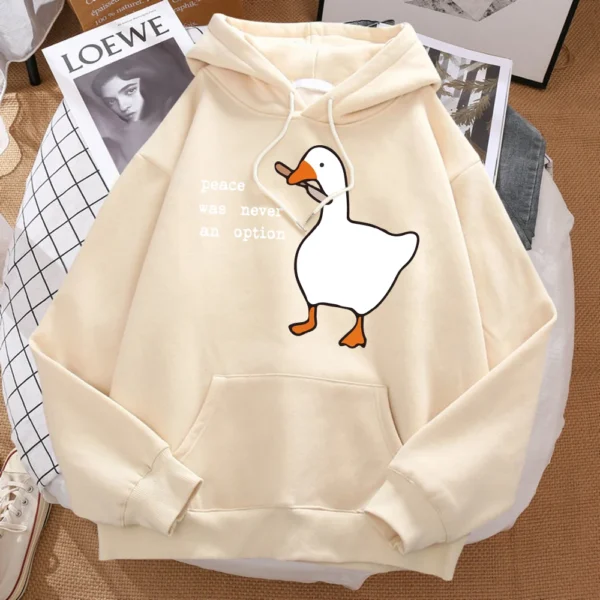 Sudadera estampada hombres calle de gran tamaño otoño con capucha Hipster sudaderas con capucha suaves Hip Hop ropa deportiva cálida La paz nunca fue una opción - Imagen 12