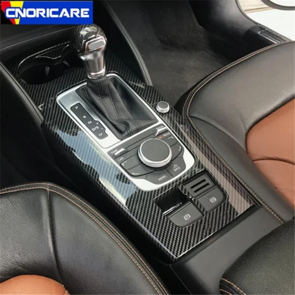 Consola central tablero pegatinas tiras fibra de carbono decoración de puerta de coche cubierta embellecedora accesorios de Interior de coche Para Audi A3 8V S3 - Imagen 2