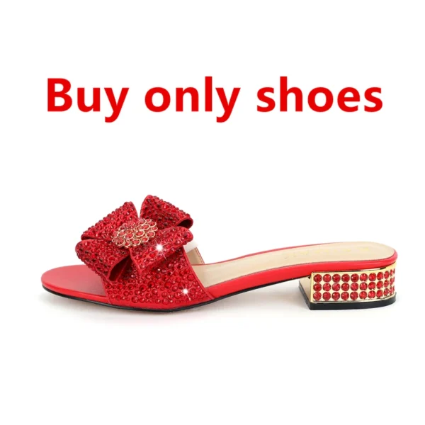 Zapatos para mujer, bolso de mano de lujo con diamantes de imitación, tacón plano, diamante, zapatillas planas de talla grande con piedra, bolso de cena 34-44 - Imagen 19
