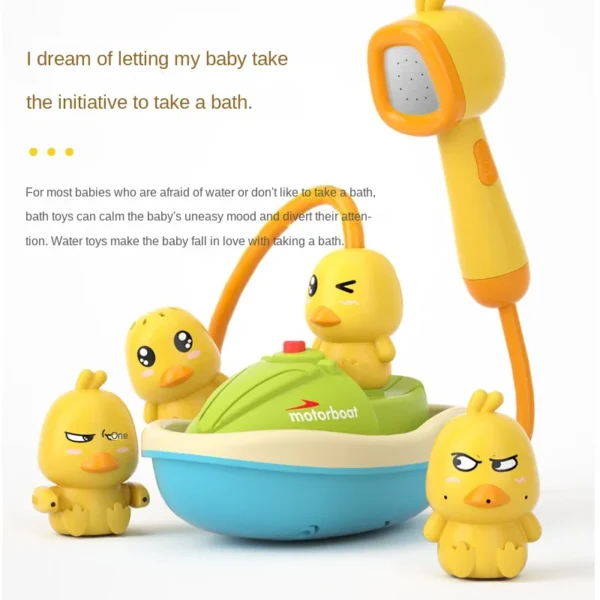 Juguetes de baño para bebé, bonito pato, rociador de agua eléctrico, juguetes de baño para baño, bañeras de baño y ducha para niños, juguetes interactivos para niños pequeños, regalos - Imagen 2