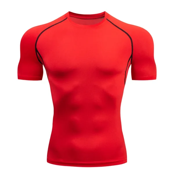 Camisas de compresión para correr para hombre, camisetas deportivas de manga corta para gimnasio, sudadera de secado rápido para Fitness, chándal para correr, camisetas atléticas - Imagen 14