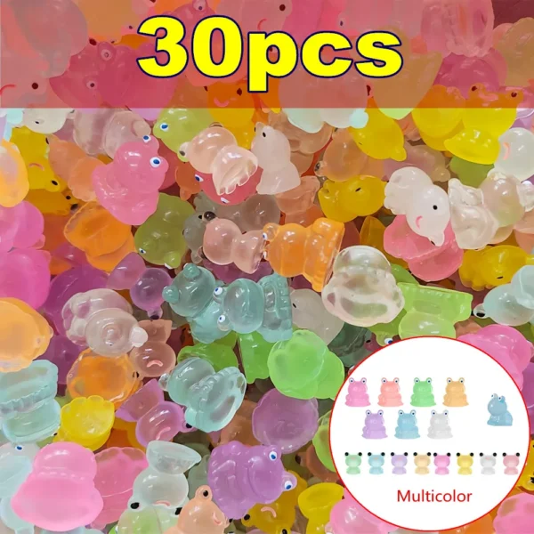 Mini estatua de rana luminosa de dos estilos, estatua de rana pequeña en miniatura, modelo de paisaje de musgo, rana pequeña, decoración de fiesta familiar para jardín - Imagen 10