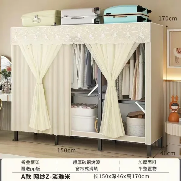 Estante plegable de tela para almacenamiento de ropa, armario abierto Simple, armarios de dormitorio, muebles para el hogar - Imagen 12