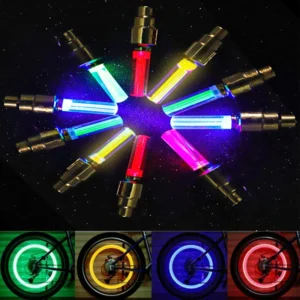 Tapas de válvulas de neumáticos de bicicleta y motocicleta, luz LED, lámpara de Flash de neón, luces universales impermeables para neumáticos, accesorios para coche 2/4 Uds.