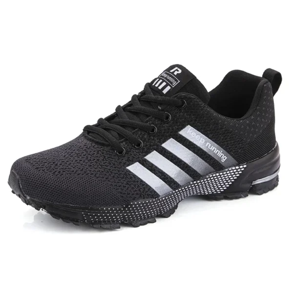 Zapatillas de deporte para Hombre, zapatos deportivos negros cómodos de malla transpirable a la moda, calzado informal antideslizante para correr al aire libre, Zapatillas para Hombre - Imagen 7