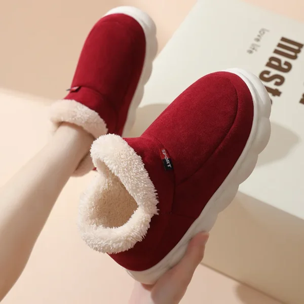 Botas cálidas súper suaves para mujer, forro de piel de felpa para exteriores, zapatos para el hogar, botas de nieve clásicas y cómodas para mujer - Imagen 5