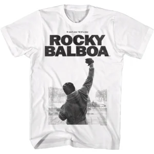 Camiseta de los hombres de alta calidad Slim Fit hombres de manga corta 1976 Hollywood Classic Rocky Stallone Stallone película conjunta estilo Retro