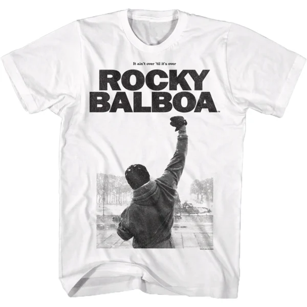Camiseta de los hombres de alta calidad Slim Fit hombres de manga corta 1976 Hollywood Classic Rocky Stallone Stallone película conjunta estilo Retro
