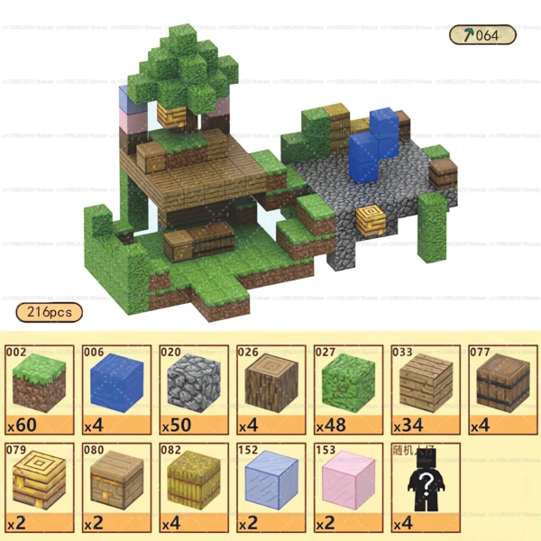 Bloques de construcción magnéticos, cubo magnético, juego de juguetes del mundo de la mina, cubos apilables sensoriales Montessori, juego de construcción, regalo de cumpleaños - Imagen 31