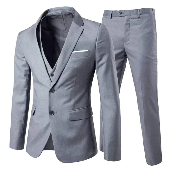 Trajes elegantes para hombre para boda, 3 piezas, 2 conjuntos de chaquetas, chaleco, pantalones, Blazers de lujo, traje clásico ajustado, traje Formal completo 2024 - Imagen 19
