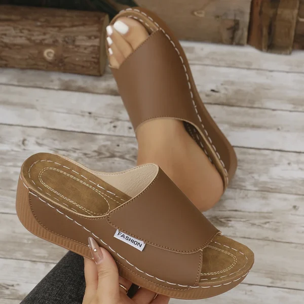 Zapatos de verano, sandalias para mujer, zapatos para caminar en la playa, zapatos sin cordones para mujer, sandalias con cuña, zapatillas Retro para mujer, calzado para mujer - Imagen 10
