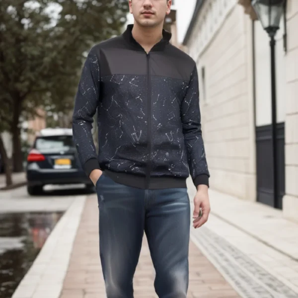 Chaqueta corta holgada de Color sólido con cuello de béisbol para hombres de negocios Casual abrigo fino tendencia - Imagen 7
