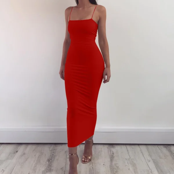 Vestido de verano para mujer, vestidos largos con tirantes, vestido Sexy con tirantes para discoteca - Imagen 7