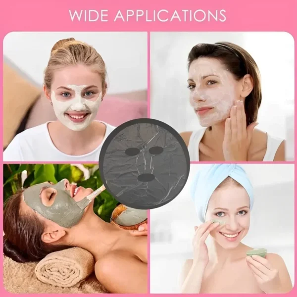 Mascarilla Facial película de papel envoltura de plástico Facial desechable para salones de belleza mascarilla Facial transparente herramientas para el cuidado de la piel 500/100 Uds - Imagen 4